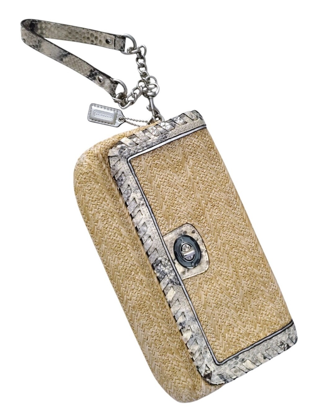 Coach Straw Python Clutch Wristlet - Picture 2 of 10